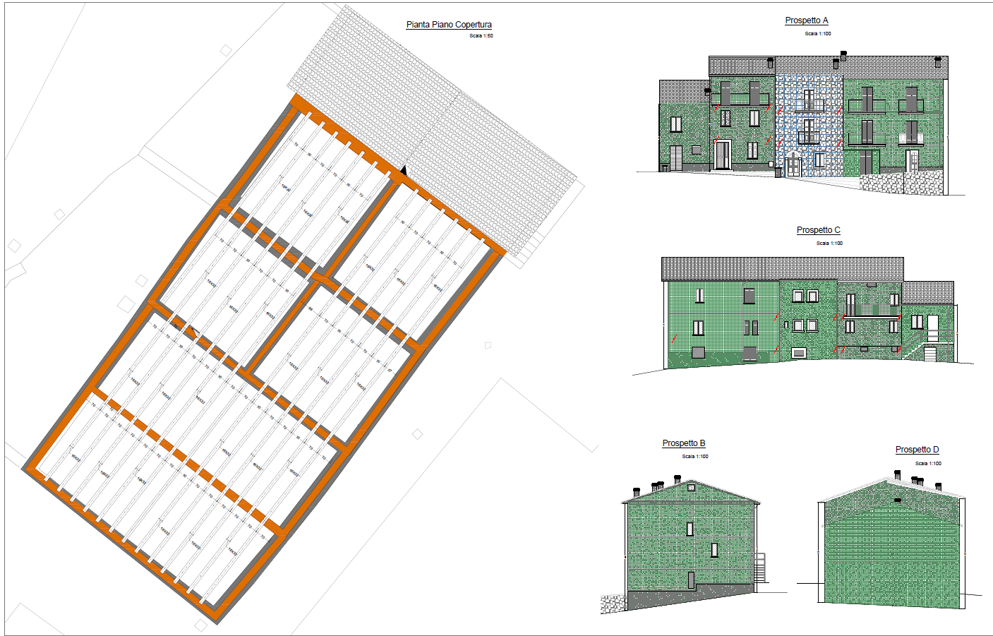 Disegno tecnico 1 - progetto Riparazione e miglioramento sismico di aggregato edilizio