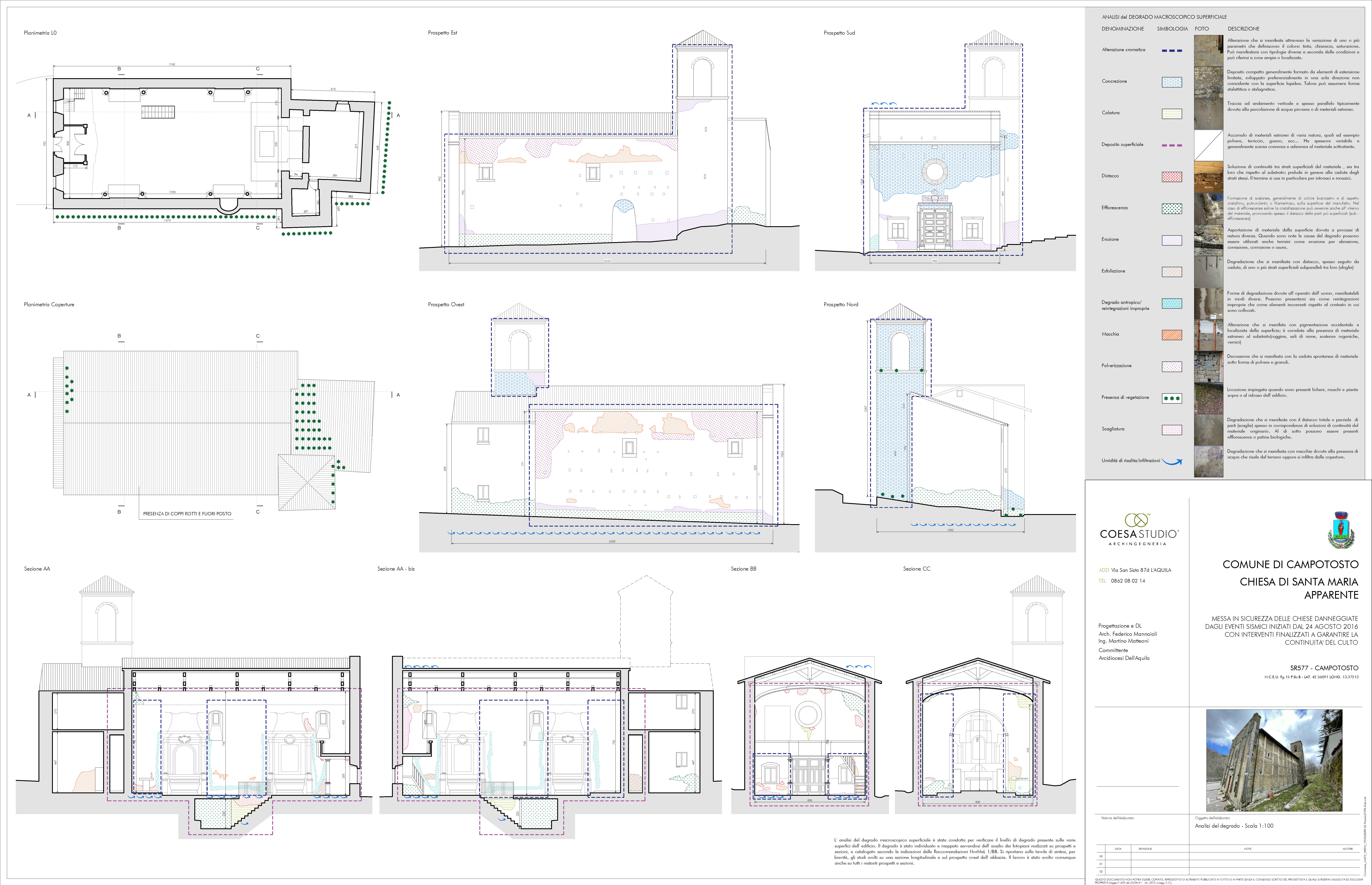 Disegno tecnico 1 - progetto Chiesa di Santa Maria Apparente