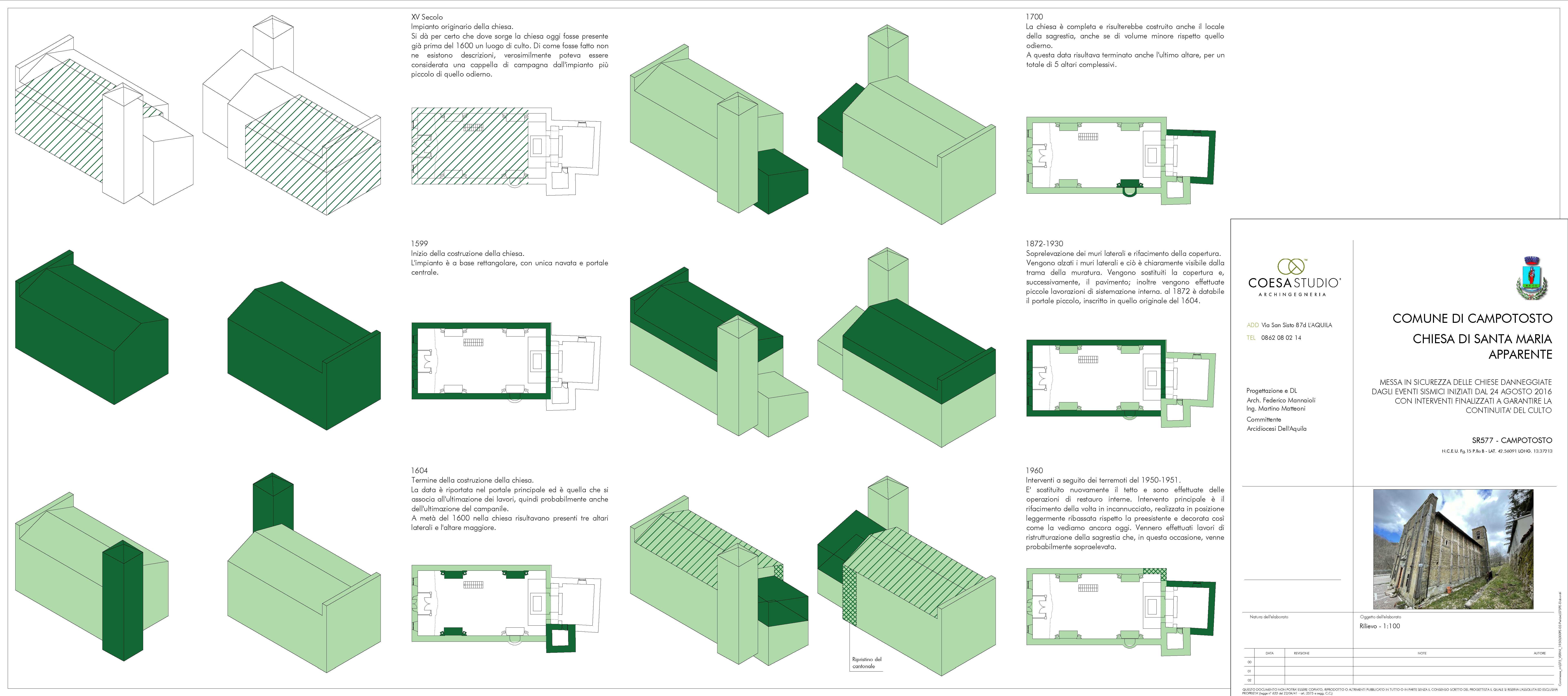 Disegno tecnico 2 - progetto Chiesa di Santa Maria Apparente